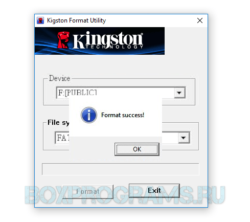 Kingston Format Utility русская версия