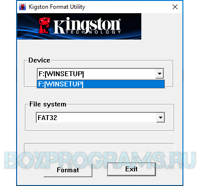 Kingston Format Utility для Windows 7, 8, 10, XP, Vista